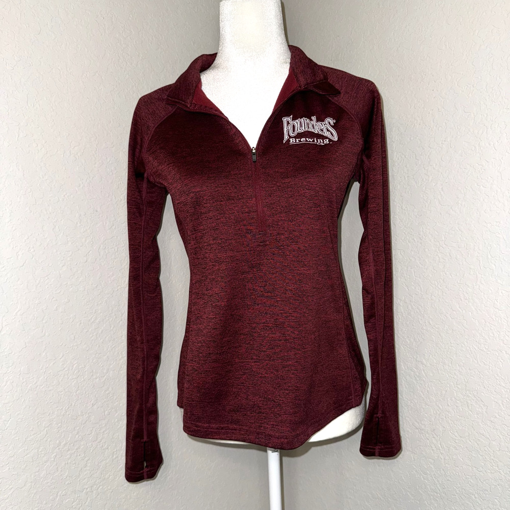 Landway X The‎ City Luxe Top Ladies Medium Maroon Founders Brewing Quarter Zip